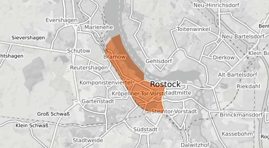 Mietspiegelkarte Rostock Kr&ouml;peliner Tor Vorstadt